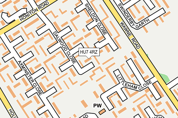 HU7 4RZ map - OS OpenMap – Local (Ordnance Survey)