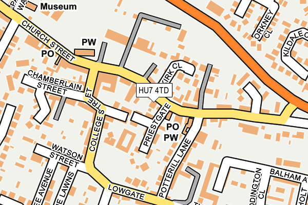 HU7 4TD map - OS OpenMap – Local (Ordnance Survey)