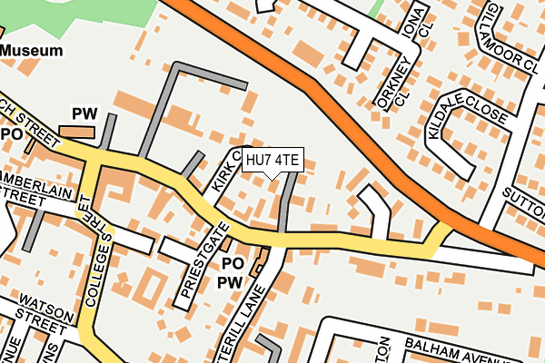 HU7 4TE map - OS OpenMap – Local (Ordnance Survey)