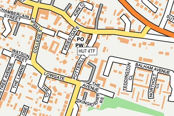 HU7 4TF map - OS OpenMap – Local (Ordnance Survey)