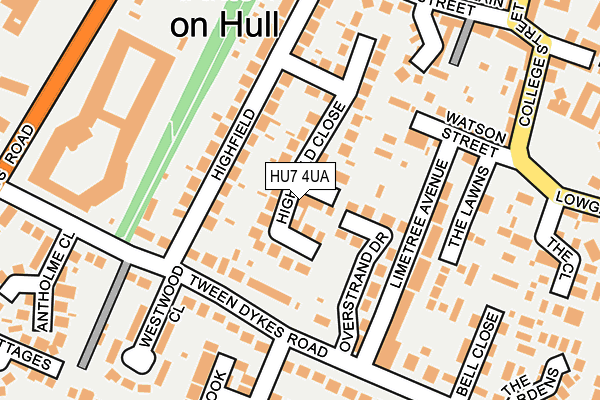 HU7 4UA map - OS OpenMap – Local (Ordnance Survey)