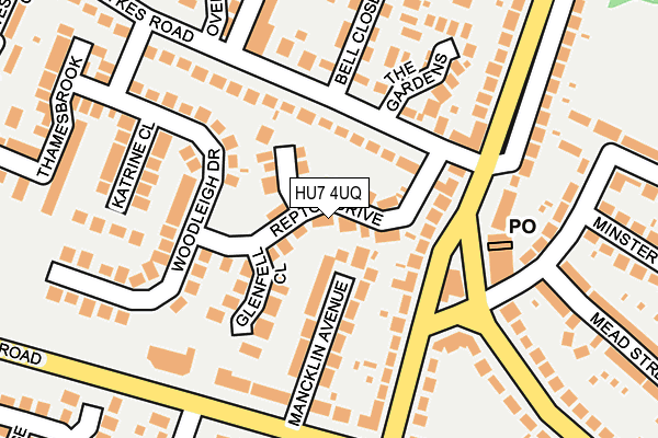 HU7 4UQ map - OS OpenMap – Local (Ordnance Survey)
