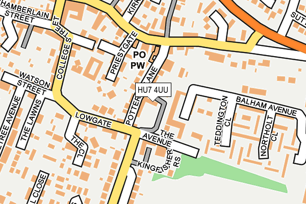 HU7 4UU map - OS OpenMap – Local (Ordnance Survey)