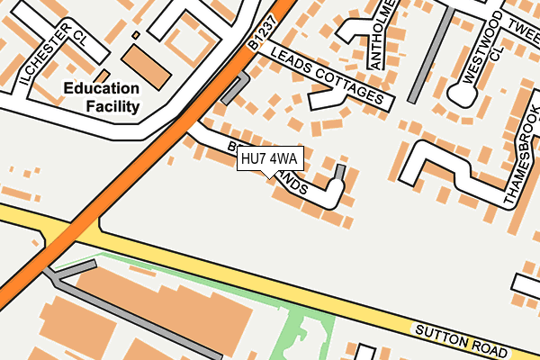 HU7 4WA map - OS OpenMap – Local (Ordnance Survey)