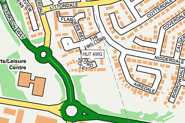 HU7 4WG map - OS OpenMap – Local (Ordnance Survey)