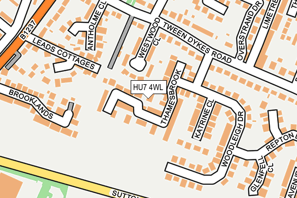 HU7 4WL map - OS OpenMap – Local (Ordnance Survey)