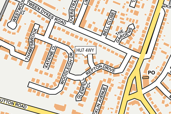 HU7 4WY map - OS OpenMap – Local (Ordnance Survey)