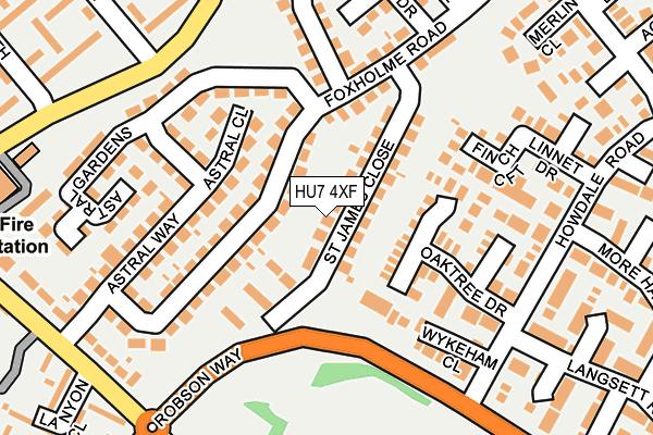 HU7 4XF map - OS OpenMap – Local (Ordnance Survey)