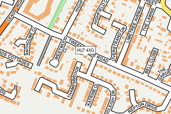 HU7 4XG map - OS OpenMap – Local (Ordnance Survey)