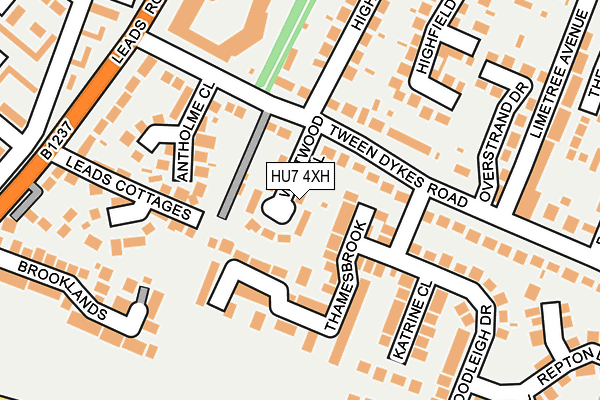 HU7 4XH map - OS OpenMap – Local (Ordnance Survey)
