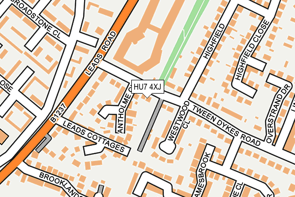 HU7 4XJ map - OS OpenMap – Local (Ordnance Survey)