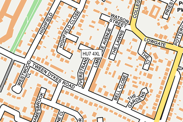 HU7 4XL map - OS OpenMap – Local (Ordnance Survey)