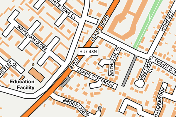 HU7 4XN map - OS OpenMap – Local (Ordnance Survey)