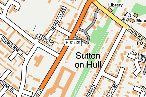 HU7 4XS map - OS OpenMap – Local (Ordnance Survey)