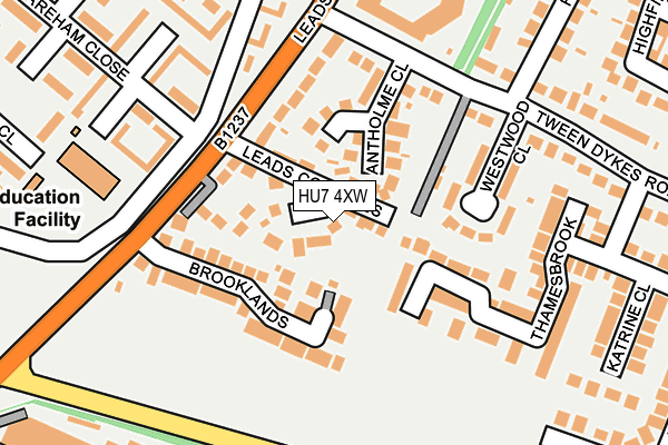 HU7 4XW map - OS OpenMap – Local (Ordnance Survey)