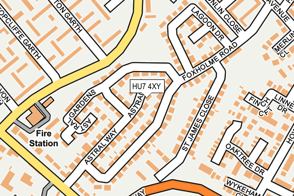 HU7 4XY map - OS OpenMap – Local (Ordnance Survey)
