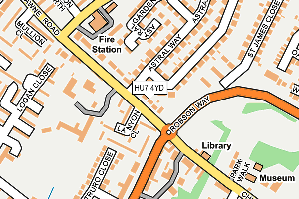 HU7 4YD map - OS OpenMap – Local (Ordnance Survey)