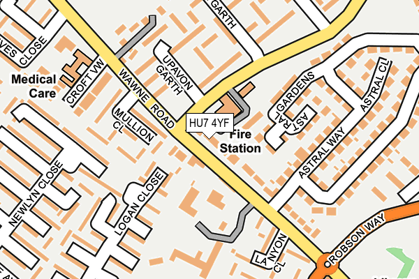 HU7 4YF map - OS OpenMap – Local (Ordnance Survey)