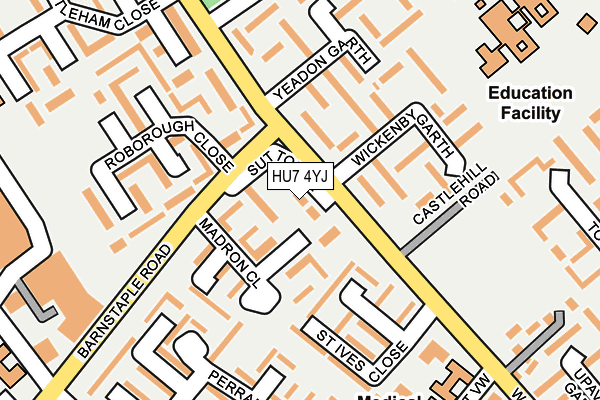 HU7 4YJ map - OS OpenMap – Local (Ordnance Survey)
