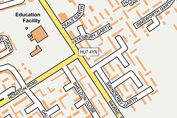 HU7 4YN map - OS OpenMap – Local (Ordnance Survey)