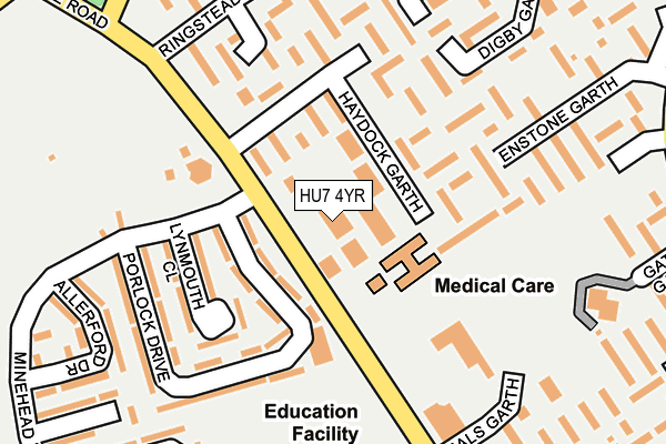 HU7 4YR map - OS OpenMap – Local (Ordnance Survey)