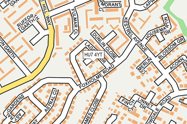 HU7 4YT map - OS OpenMap – Local (Ordnance Survey)