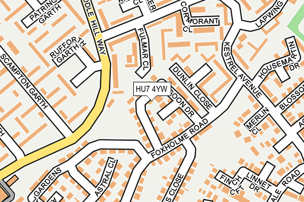 HU7 4YW map - OS OpenMap – Local (Ordnance Survey)