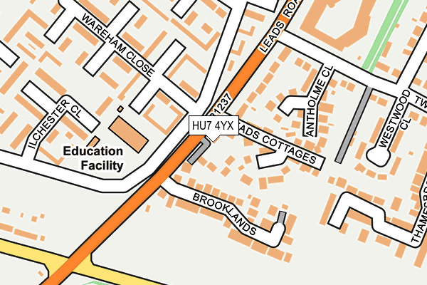 HU7 4YX map - OS OpenMap – Local (Ordnance Survey)