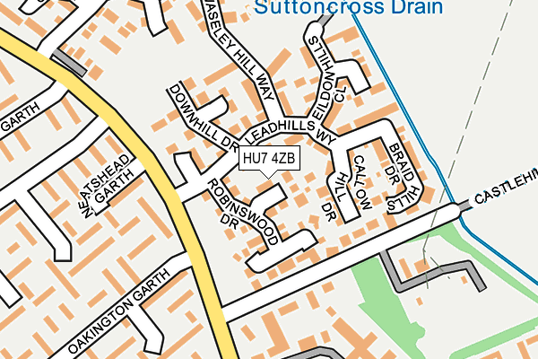 HU7 4ZB map - OS OpenMap – Local (Ordnance Survey)