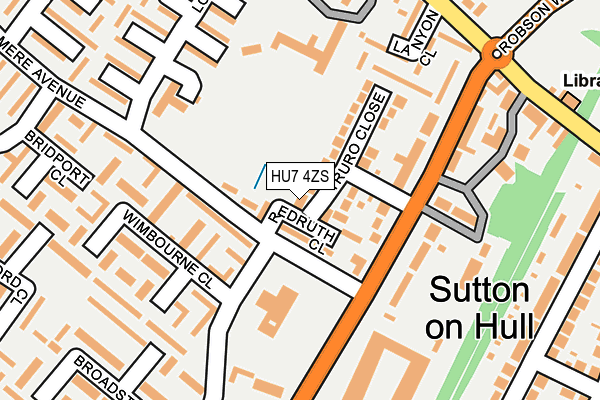 HU7 4ZS map - OS OpenMap – Local (Ordnance Survey)