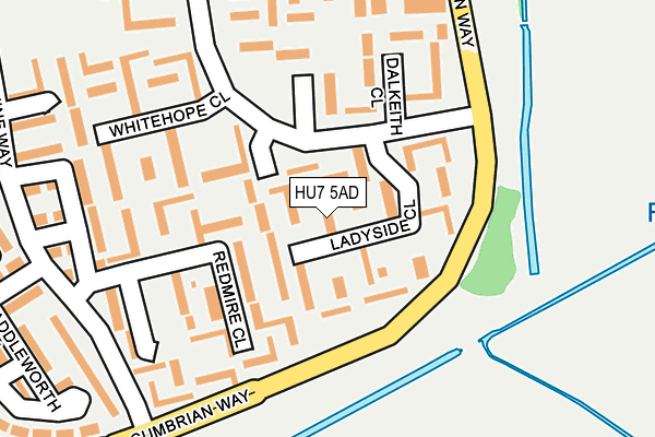 HU7 5AD map - OS OpenMap – Local (Ordnance Survey)