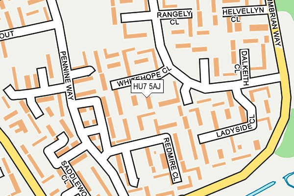 HU7 5AJ map - OS OpenMap – Local (Ordnance Survey)
