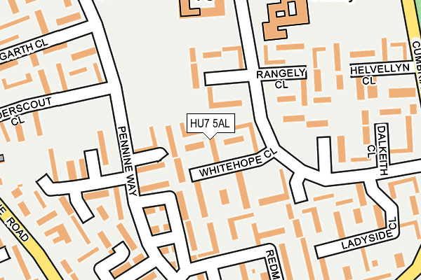 HU7 5AL map - OS OpenMap – Local (Ordnance Survey)