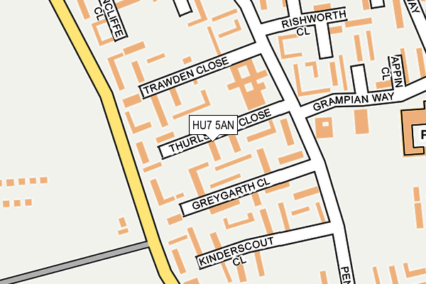 HU7 5AN map - OS OpenMap – Local (Ordnance Survey)
