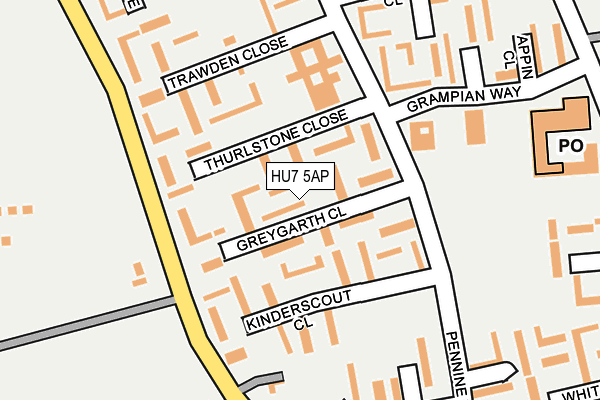HU7 5AP map - OS OpenMap – Local (Ordnance Survey)