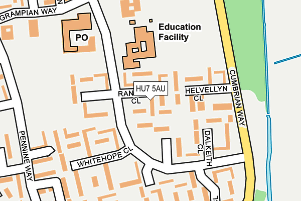 HU7 5AU map - OS OpenMap – Local (Ordnance Survey)