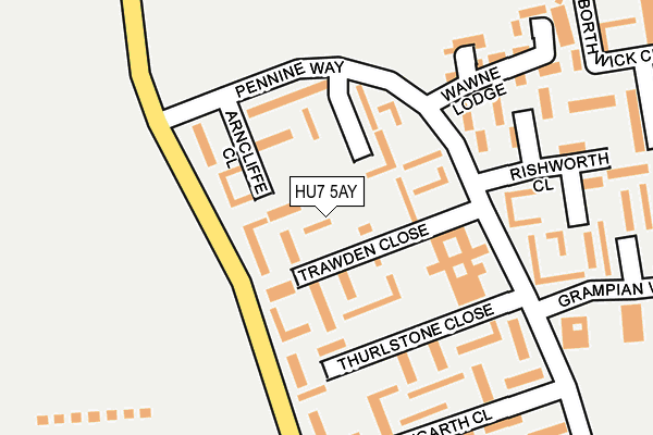 HU7 5AY map - OS OpenMap – Local (Ordnance Survey)