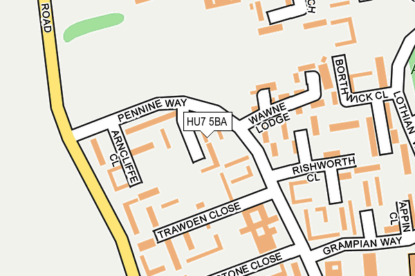 HU7 5BA map - OS OpenMap – Local (Ordnance Survey)