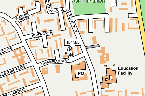 HU7 5BB map - OS OpenMap – Local (Ordnance Survey)