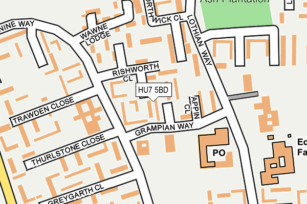 HU7 5BD map - OS OpenMap – Local (Ordnance Survey)