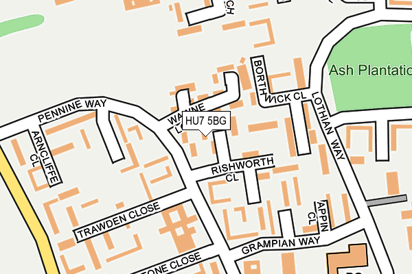 HU7 5BG map - OS OpenMap – Local (Ordnance Survey)