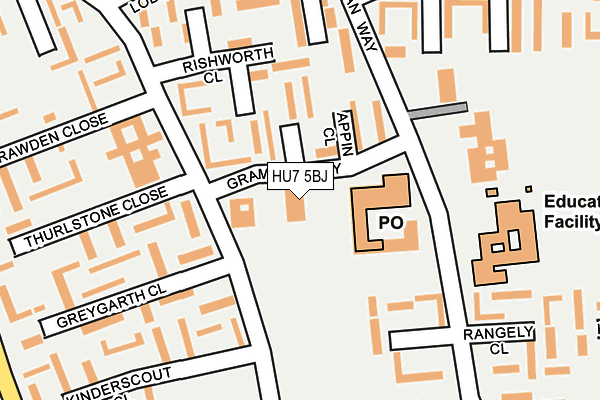 HU7 5BJ map - OS OpenMap – Local (Ordnance Survey)