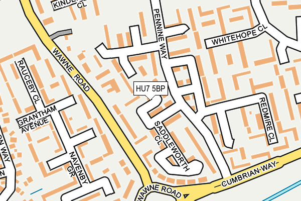 HU7 5BP map - OS OpenMap – Local (Ordnance Survey)