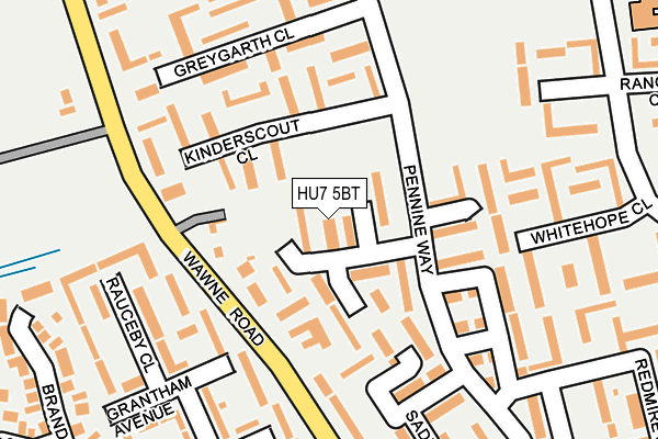 HU7 5BT map - OS OpenMap – Local (Ordnance Survey)