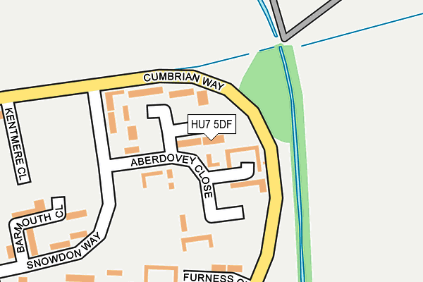 HU7 5DF map - OS OpenMap – Local (Ordnance Survey)