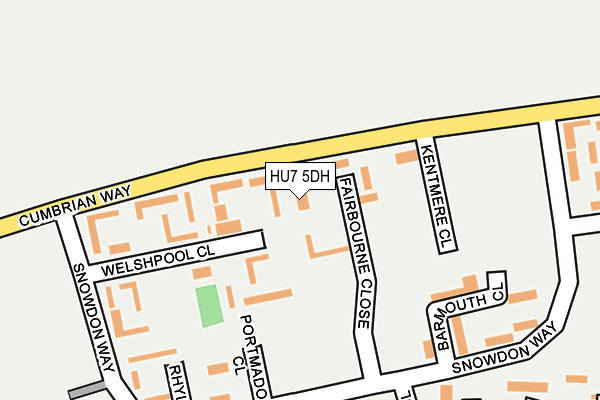 HU7 5DH map - OS OpenMap – Local (Ordnance Survey)
