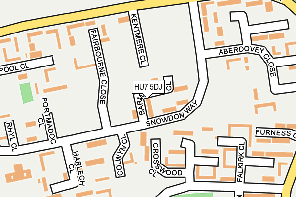 HU7 5DJ map - OS OpenMap – Local (Ordnance Survey)