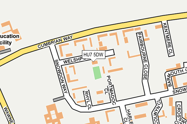 HU7 5DW map - OS OpenMap – Local (Ordnance Survey)