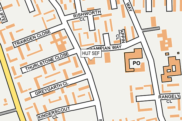 HU7 5EF map - OS OpenMap – Local (Ordnance Survey)