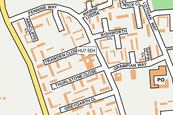 HU7 5EH map - OS OpenMap – Local (Ordnance Survey)